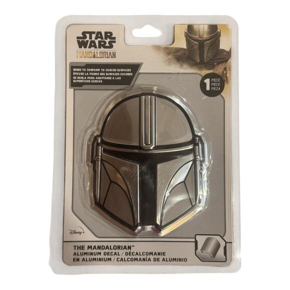 Star Wars Other - Star Wars The Mandalorian 3D Mando's Helmet Aluminum Car Decal Silver 4in